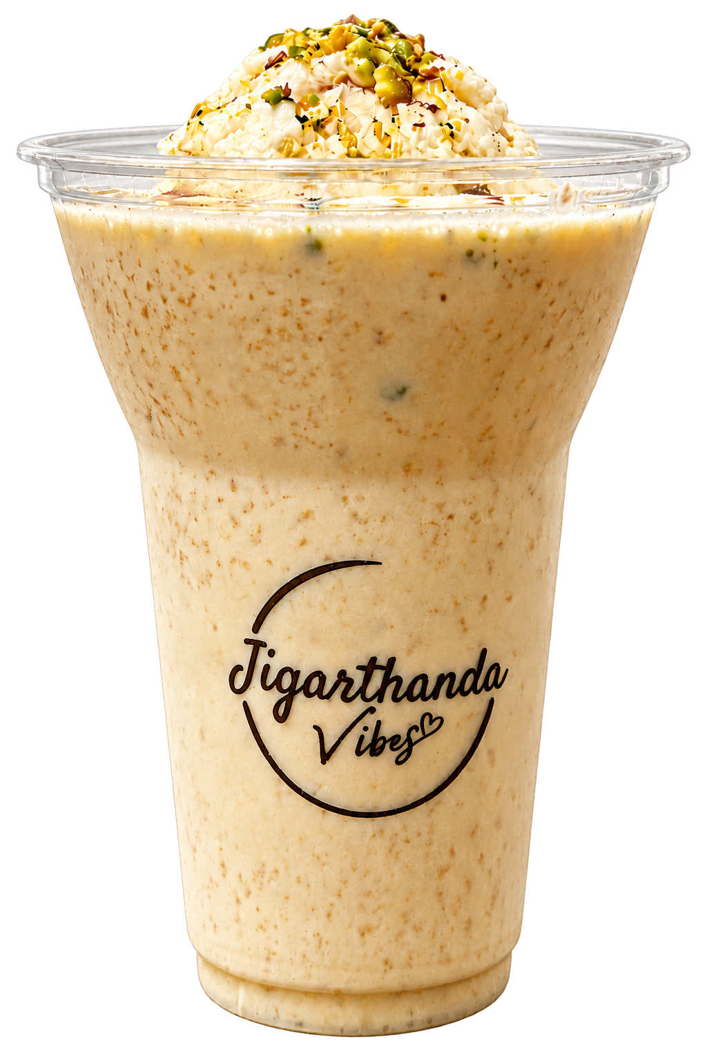 Jigarthanda Vibes signature drink topped with ice cream and chopped nuts
